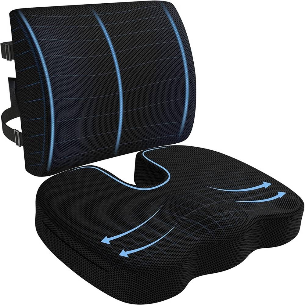 Seat Cushion and Lumbar Support Pillow