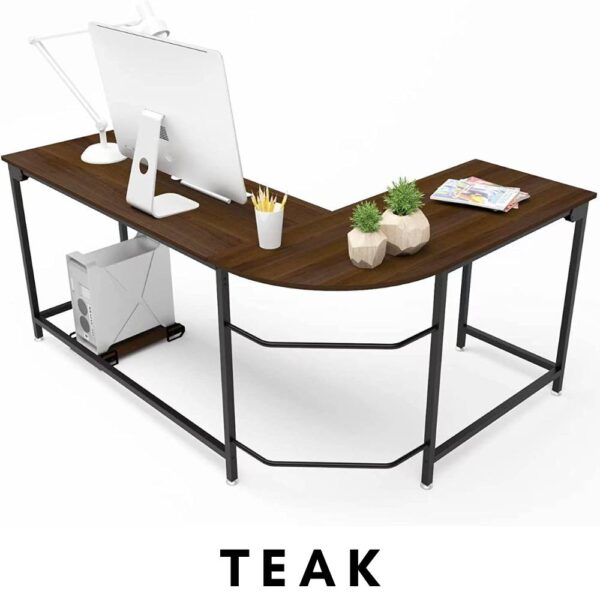teak l shaped corner desk